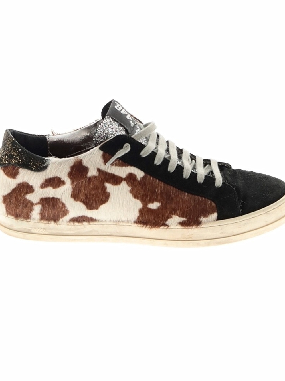 P448 John Cow Hair Glitter Sneaker Women EU 40 US 9 Brown streetwear Designer